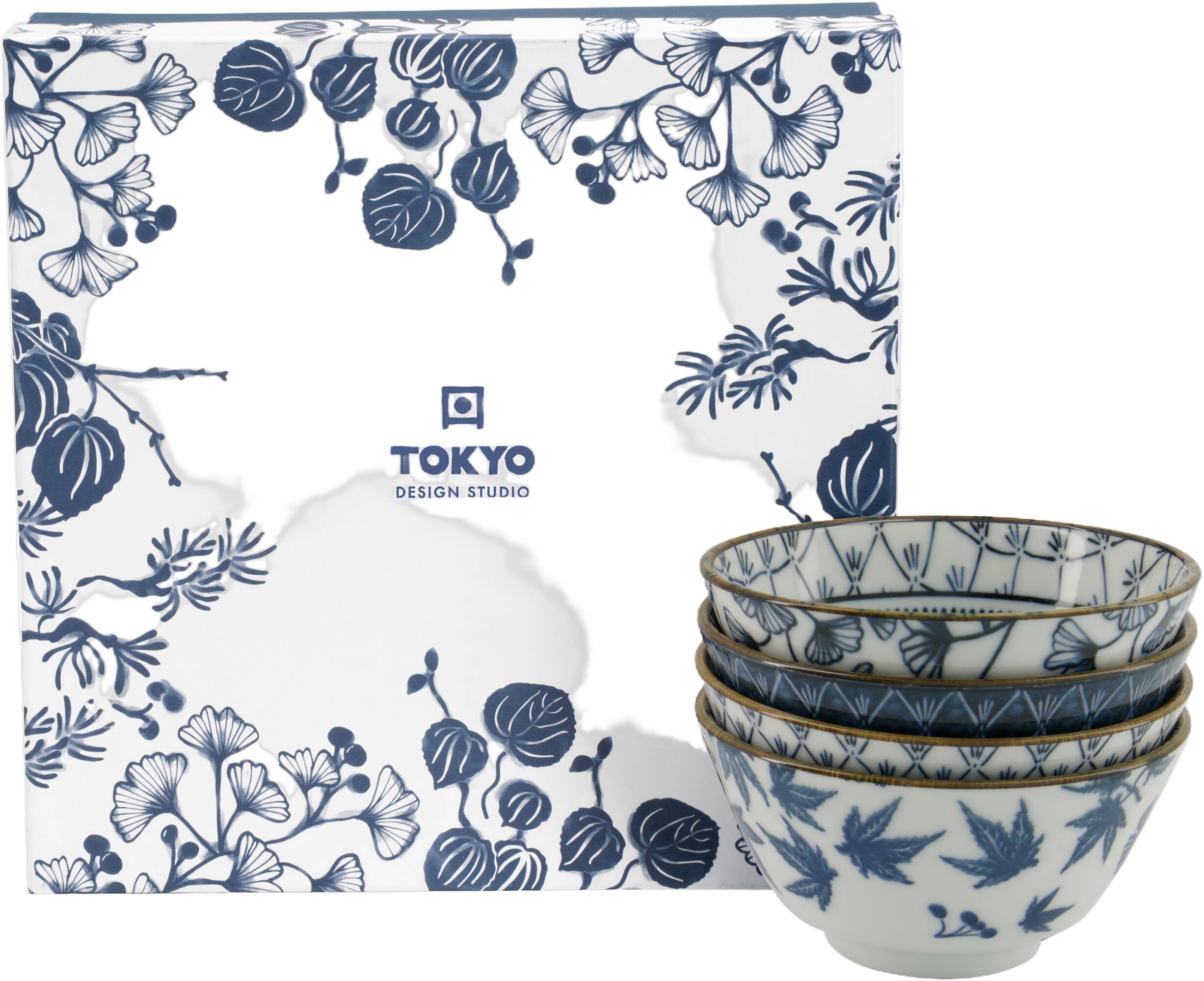 Flora Japonica Rice Bowl Giftset 4pcs 12x6.4cm 300ml 16700 1