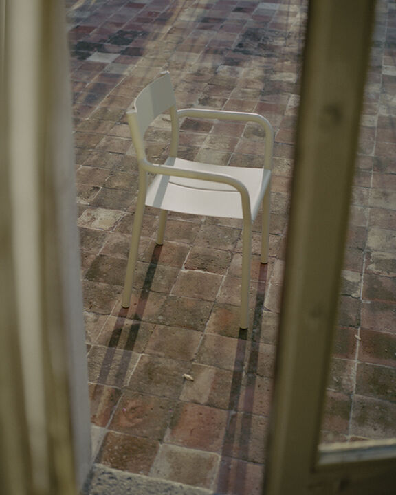 May Armchair, Outdoor, Steel, Light Grey