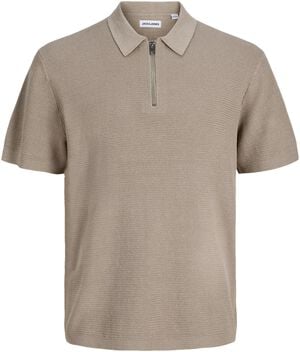 JJMAX KNIT ZIP POLO SS JNR