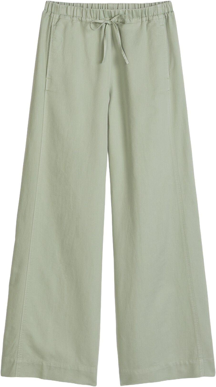 Pants, wide leg, drawstring and ela