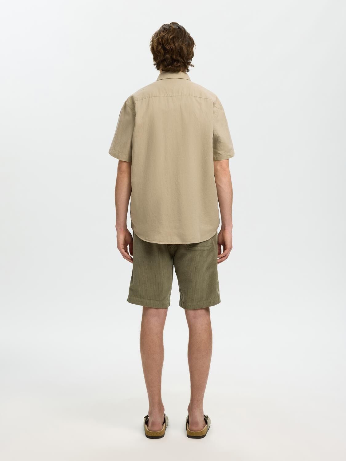 Slhregclay Linenblend Ss Shirt Cla Noos