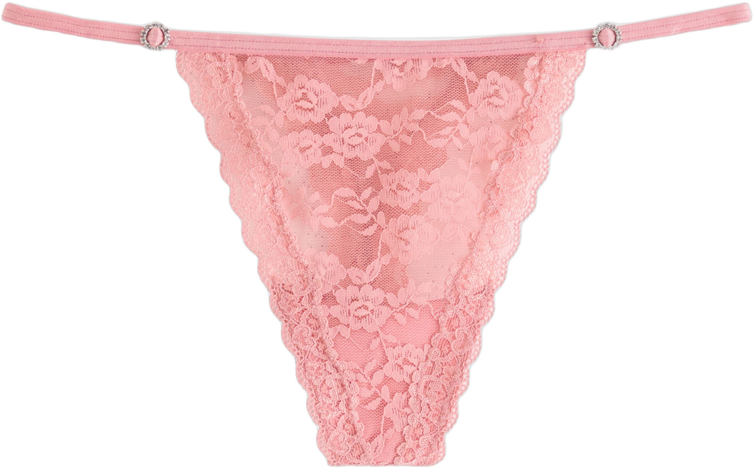 Stringtrosor i spets med en liten s