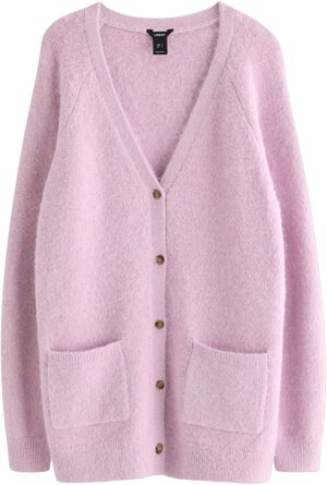 Knitted cardigan with a slightly lo