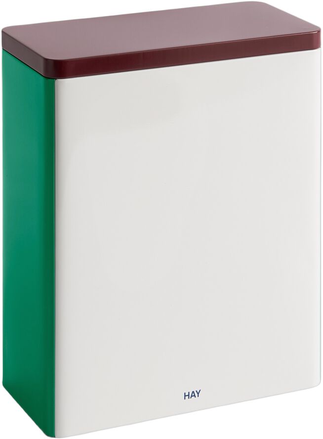 Tin Container-X-Large-Off-White, burgundy and
