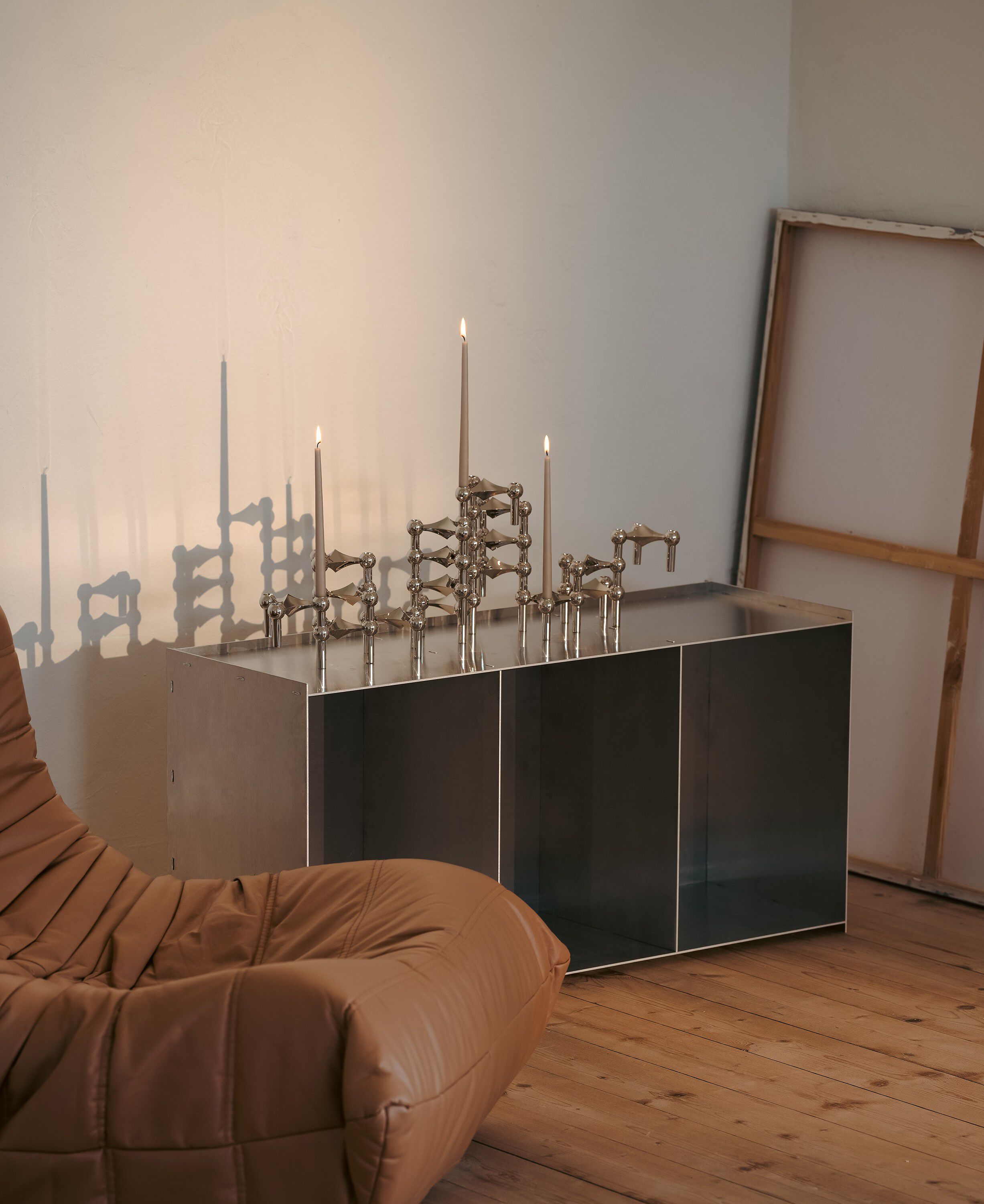 STOFF Nagel ljusstake 3 st. krom