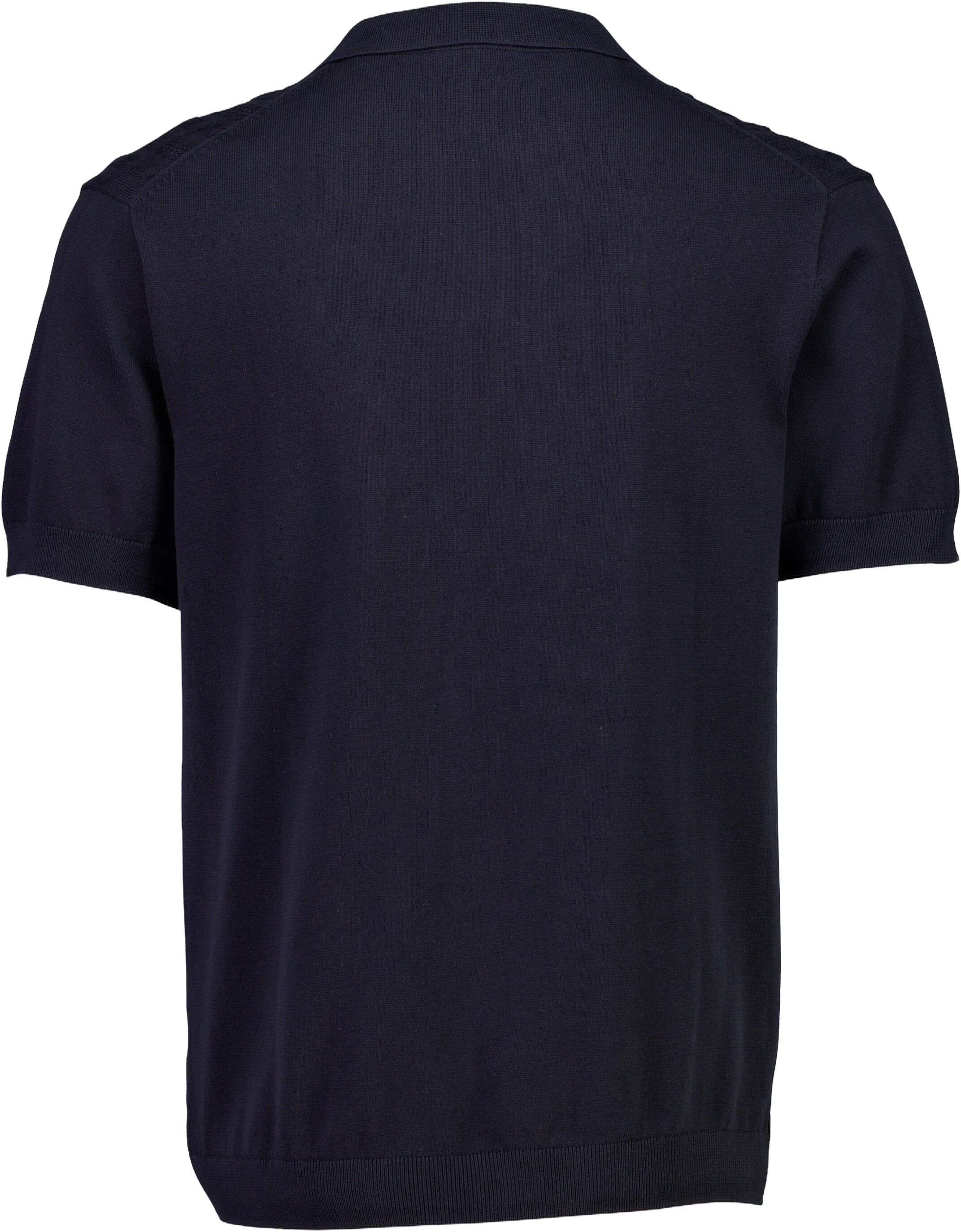 Knitted S/S cable v-neck polo