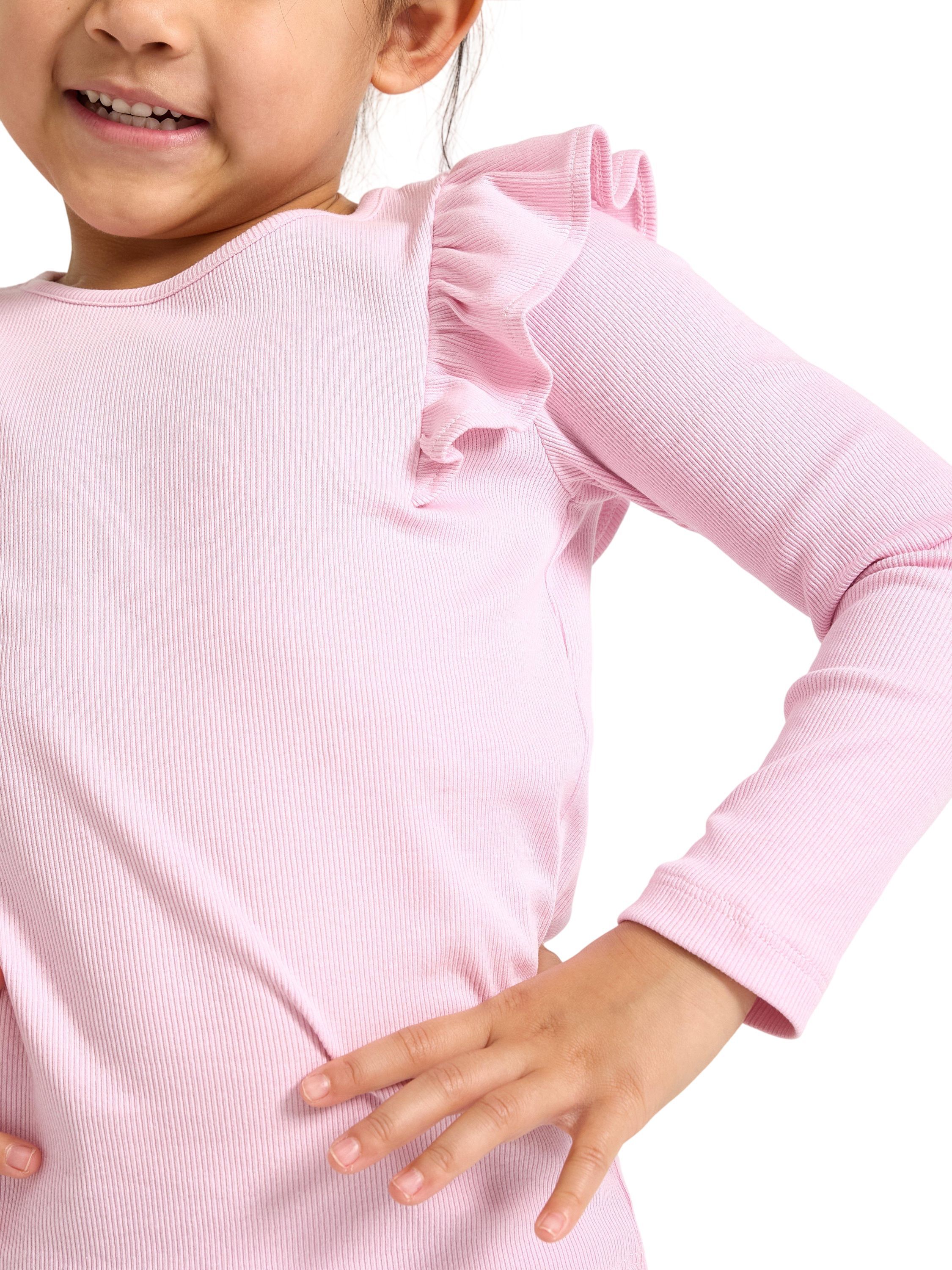 Long-sleeved top in ribbed cotton j