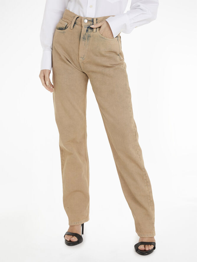 High rise straight fit jeans