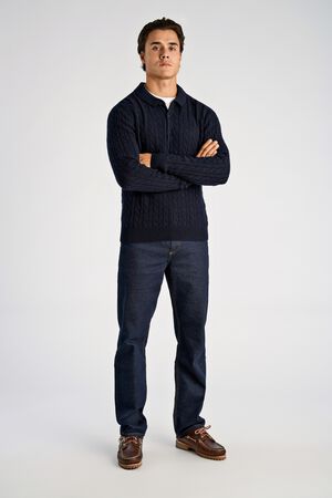 Lambswool half zip knit