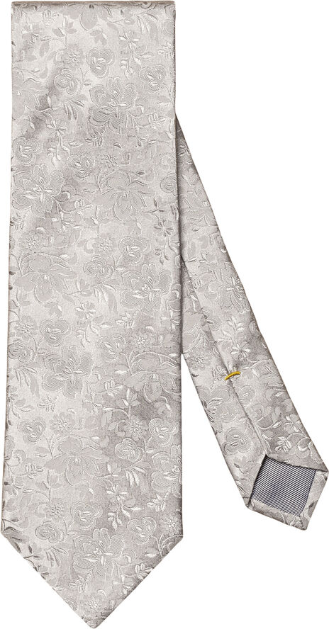 Light Gray Floral Jacquard Silk Tie