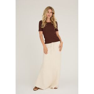 Rib knit short sleeve top
