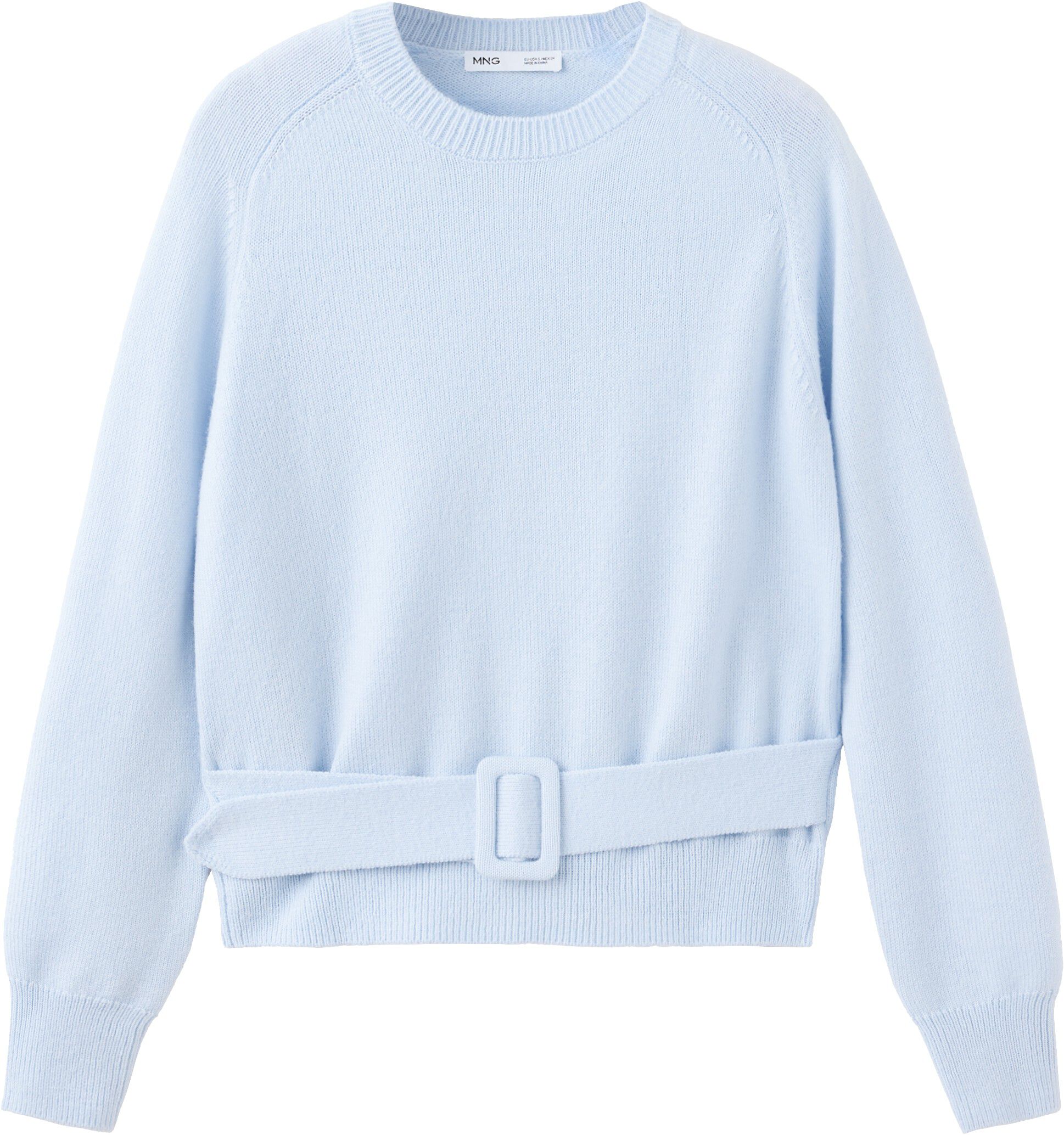 Belted knit sweater