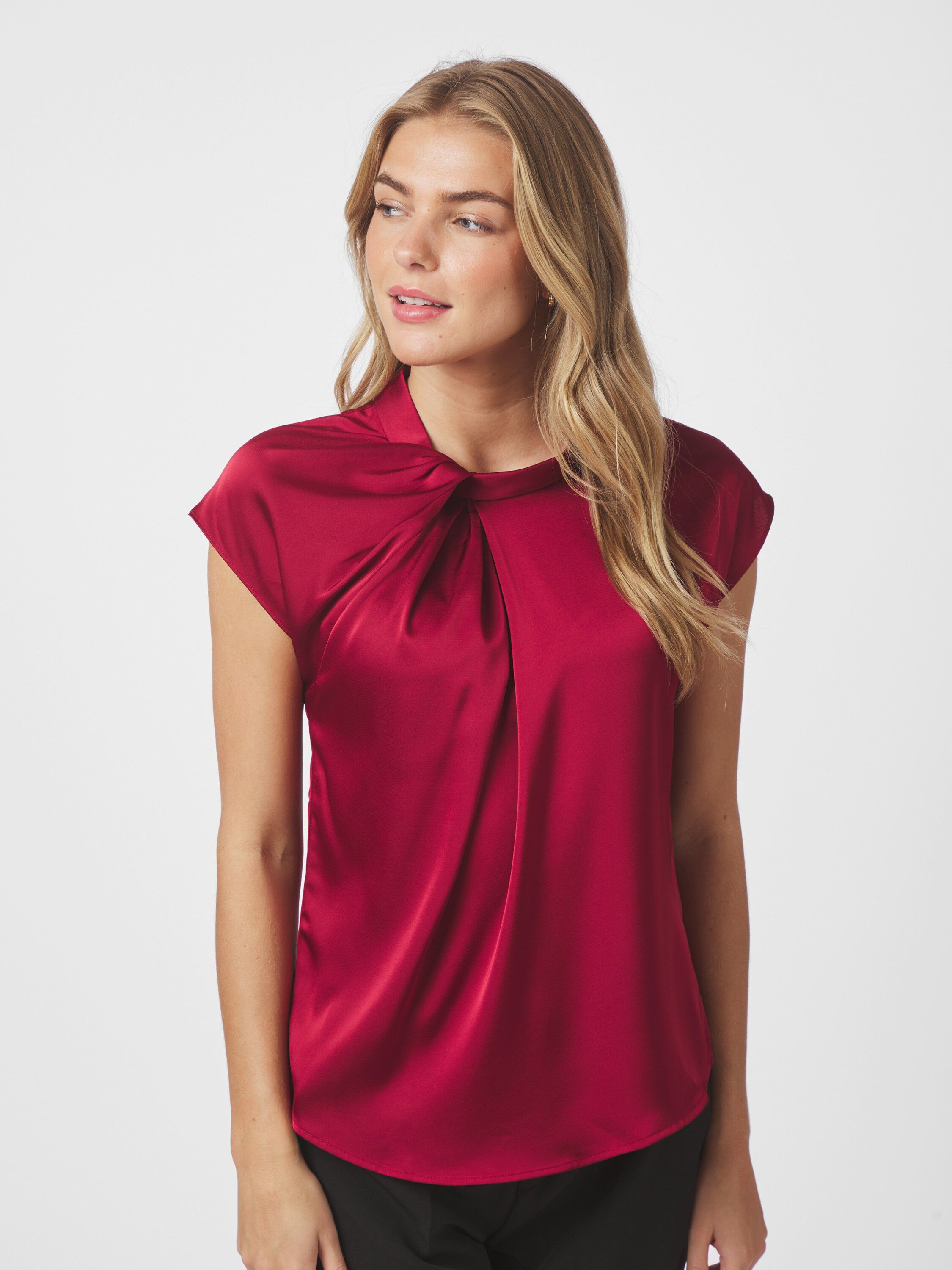 Fleur Drapy Satin Blouse