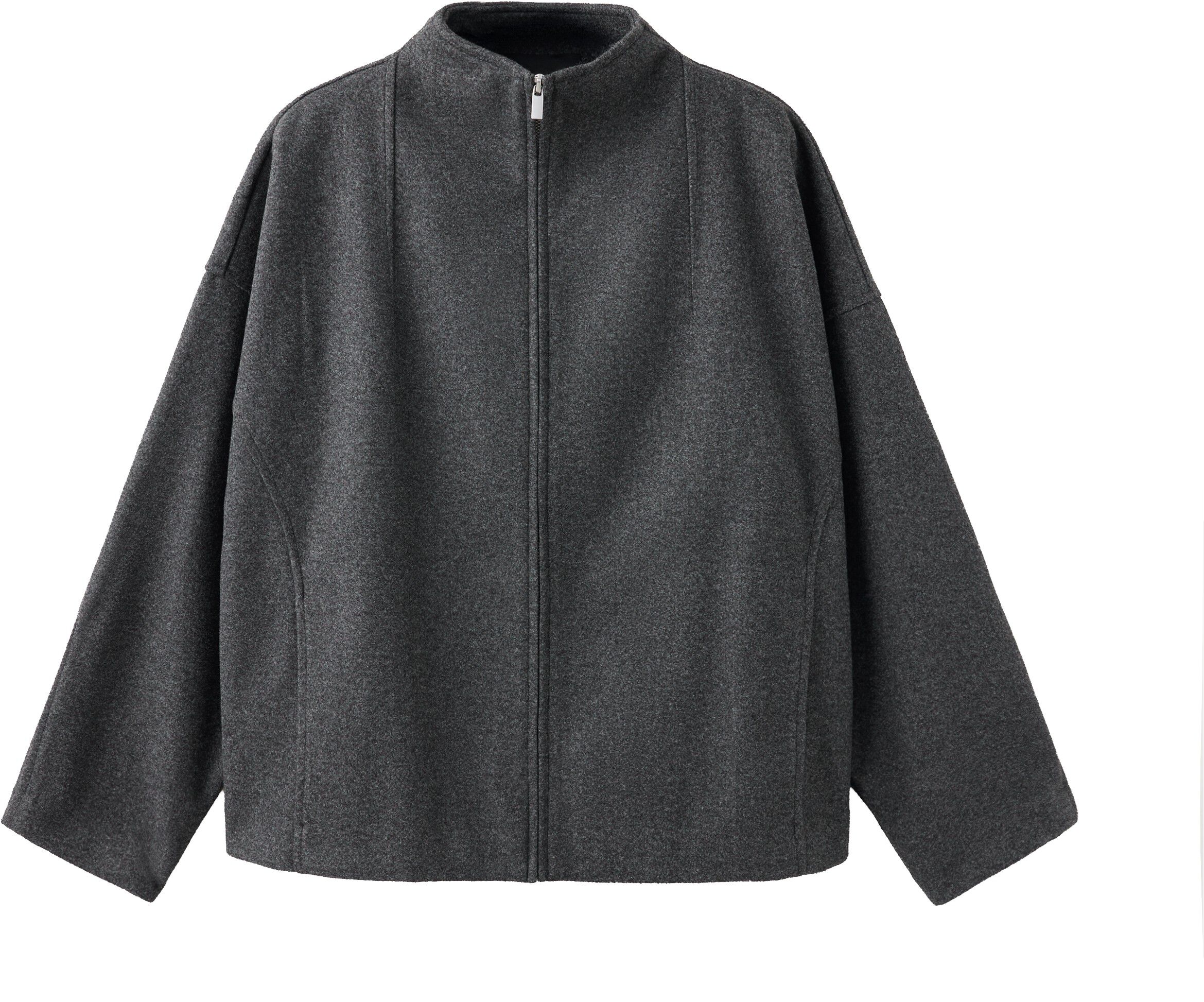 Textured jacket with a high neck