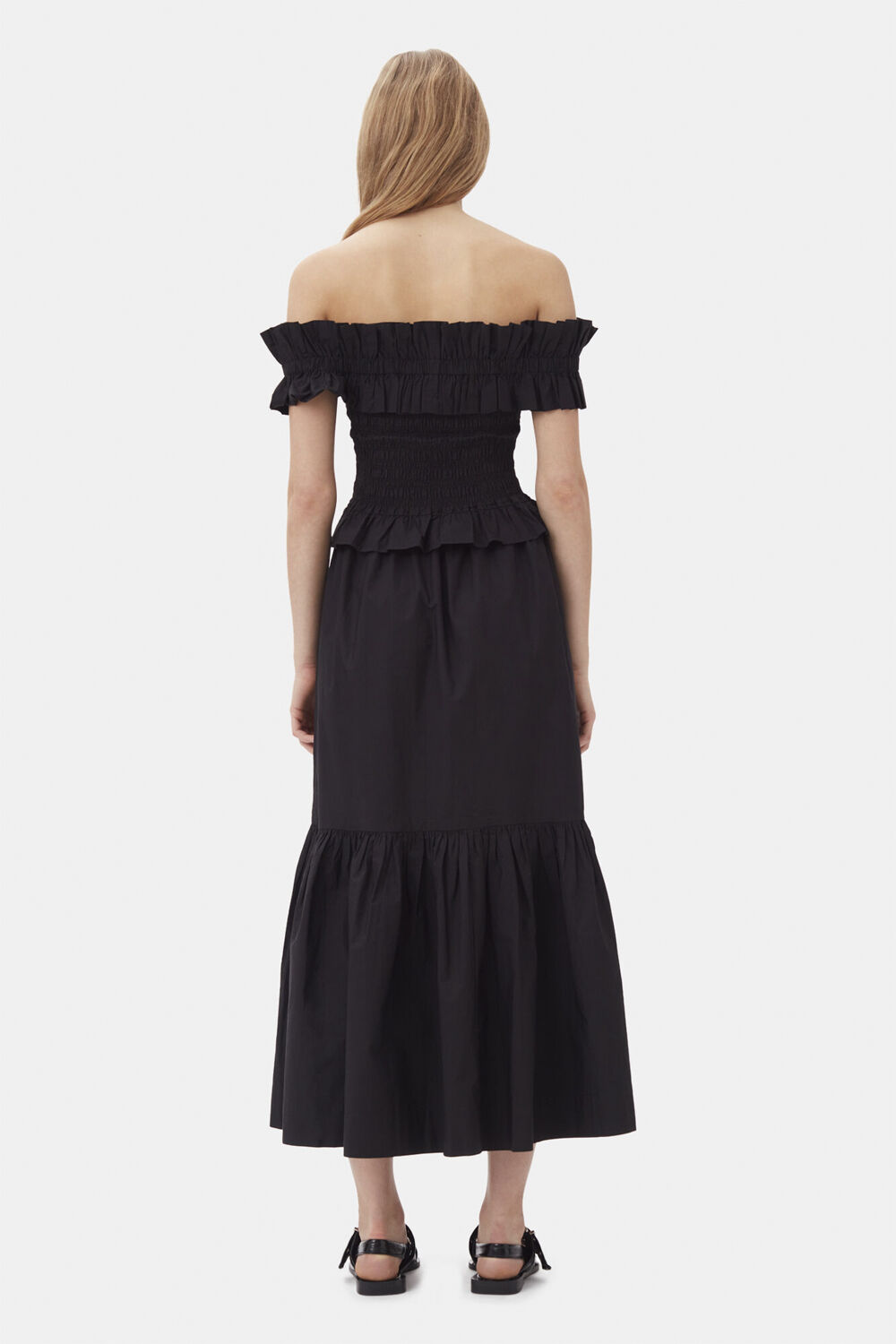 Cotton Poplin Maxi Flounce Skirt