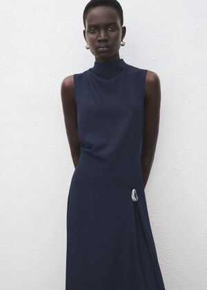 A-line dress with metal embellishme