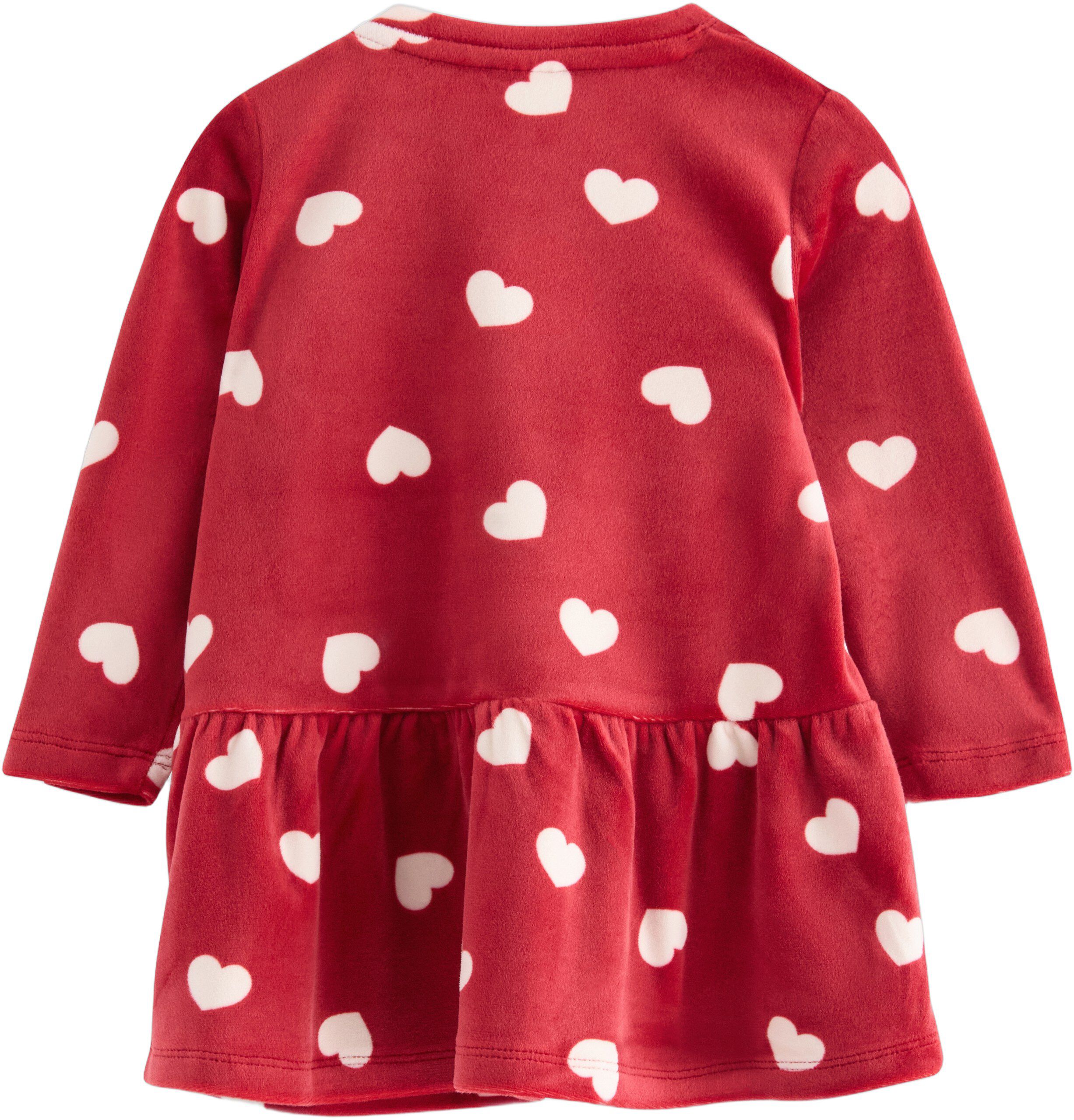 Soft dress in velour with a gathere