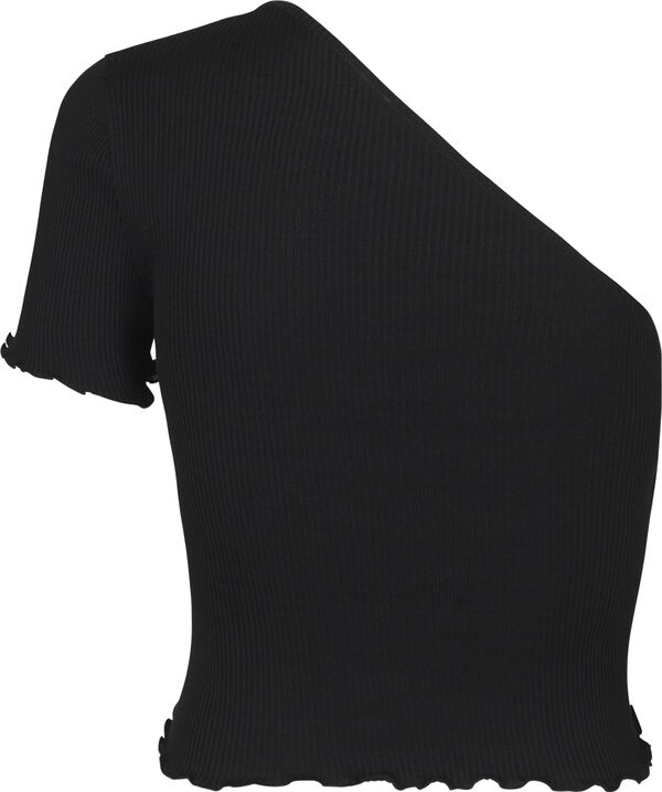 Silk t-shirt short asymetric ss