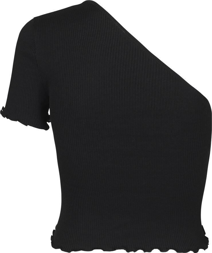 Silk t-shirt short asymetric ss