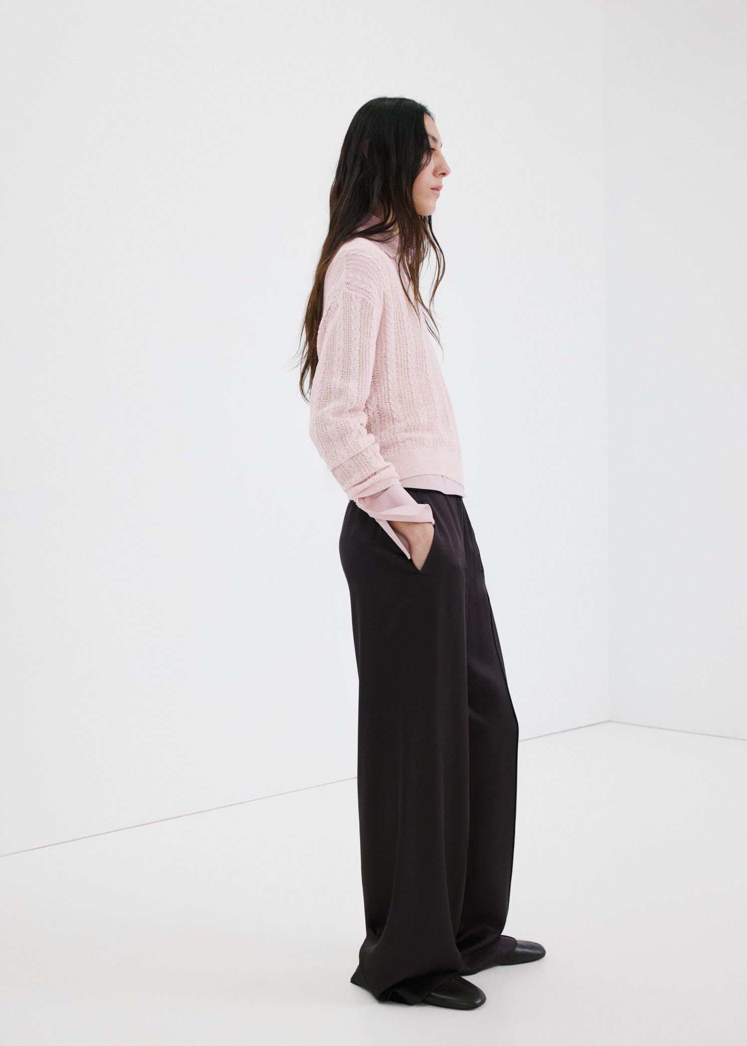 Openwork knit sweater