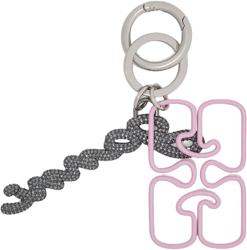 Ganni Strass Signature Keyring