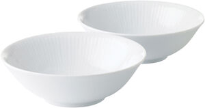 White Fluted 35 cl skål 2-pack