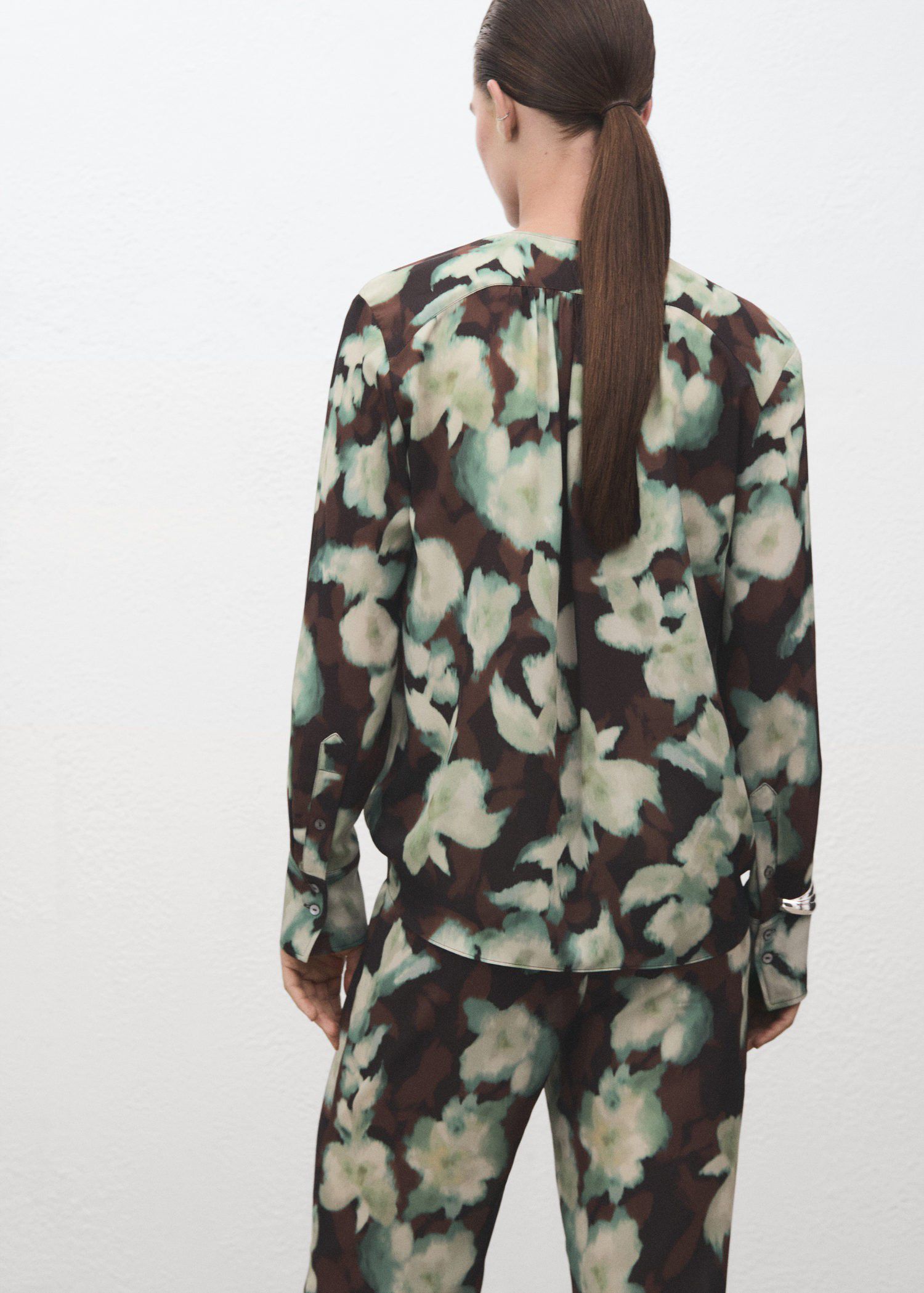 Chiffon blouse with bow neckline