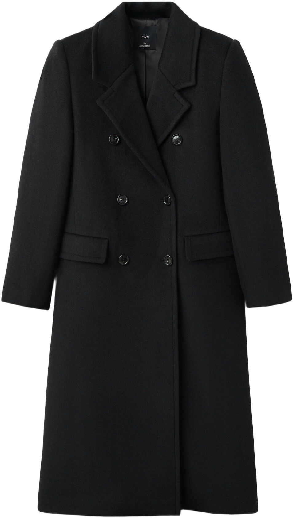 Double-breasted wool coat
