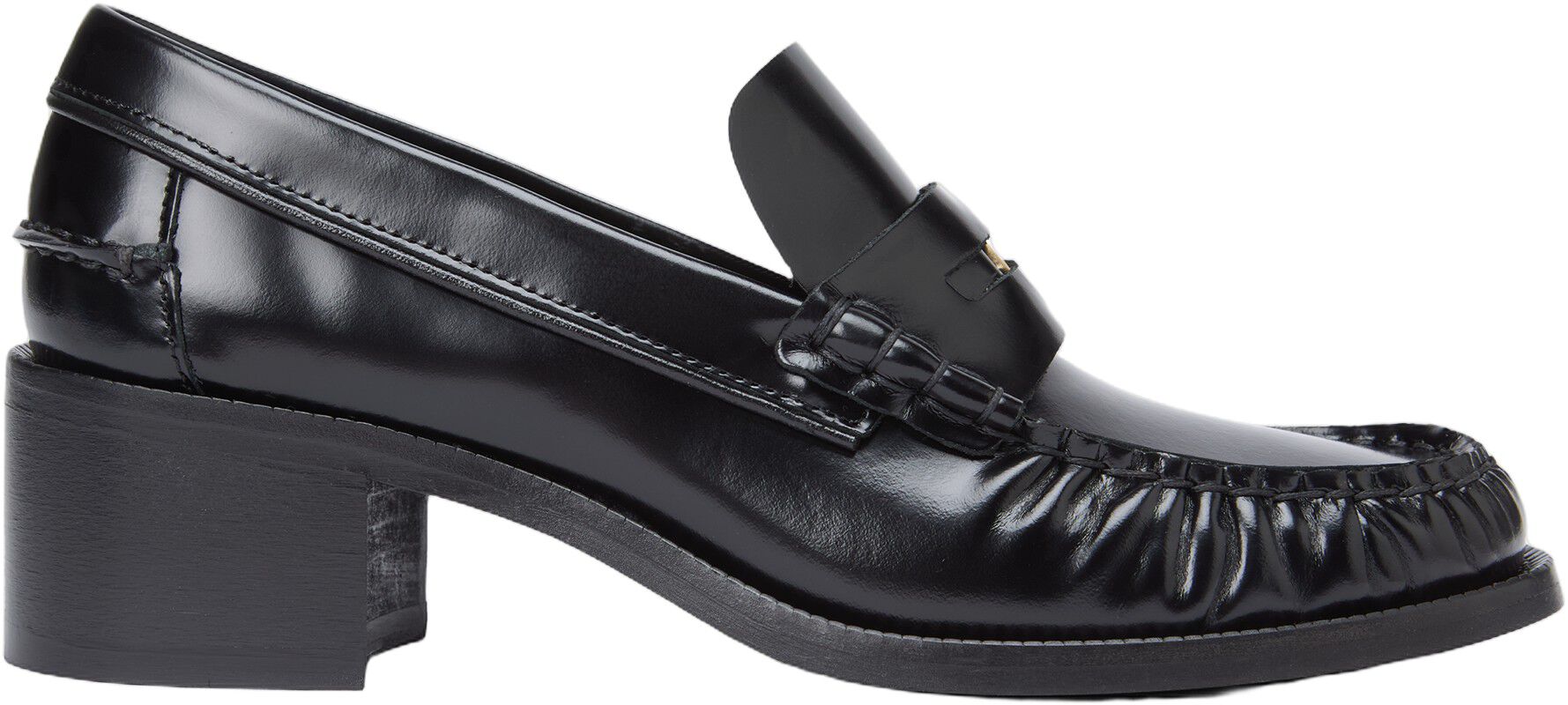Patent Leather Block Heel Loafers