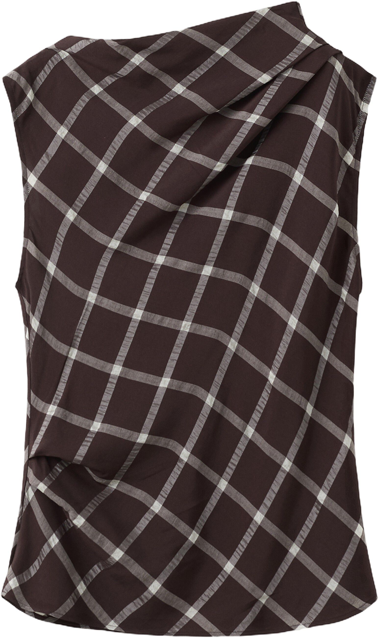 Fitted top with draped neckline