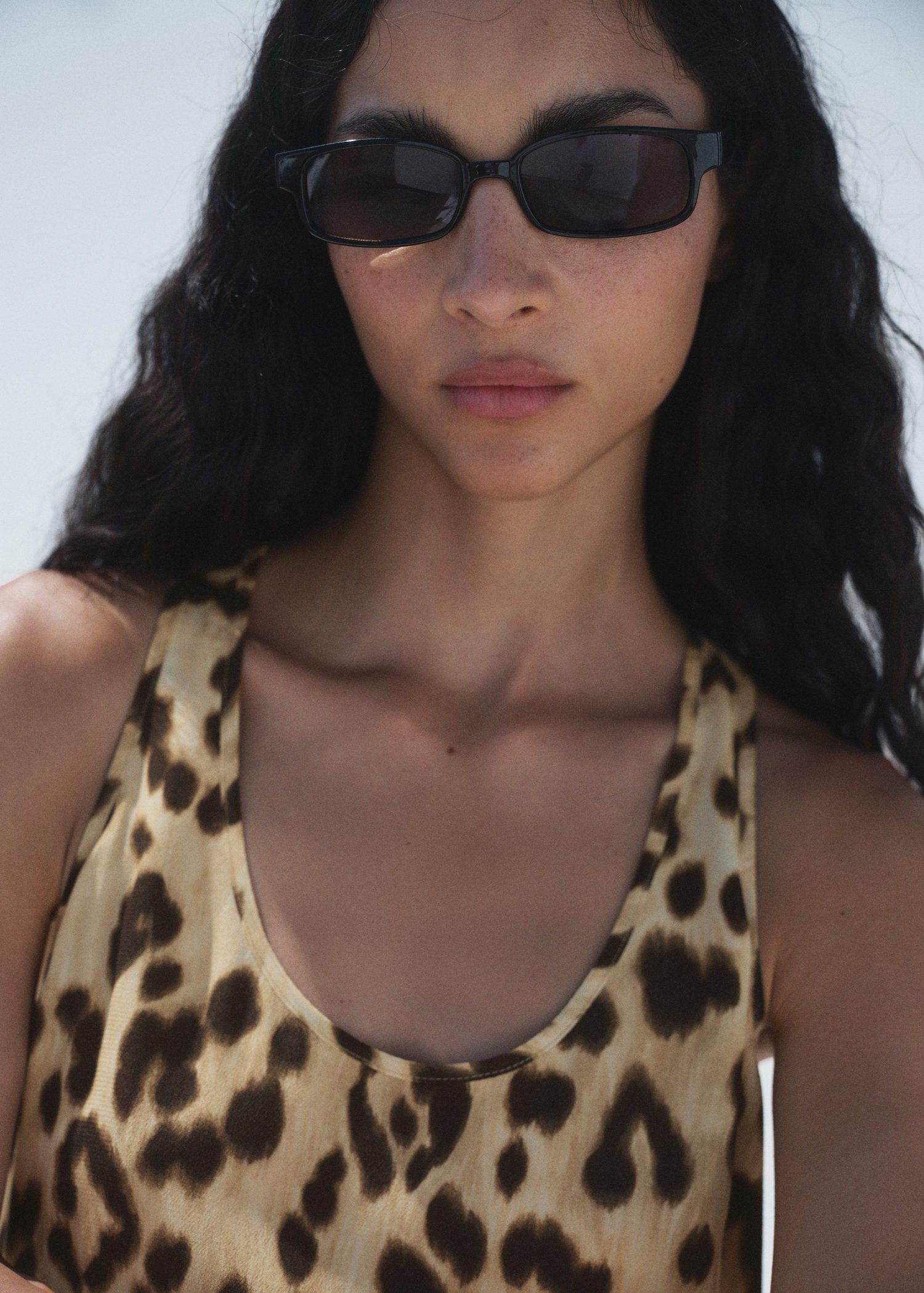 Animal print fluid top