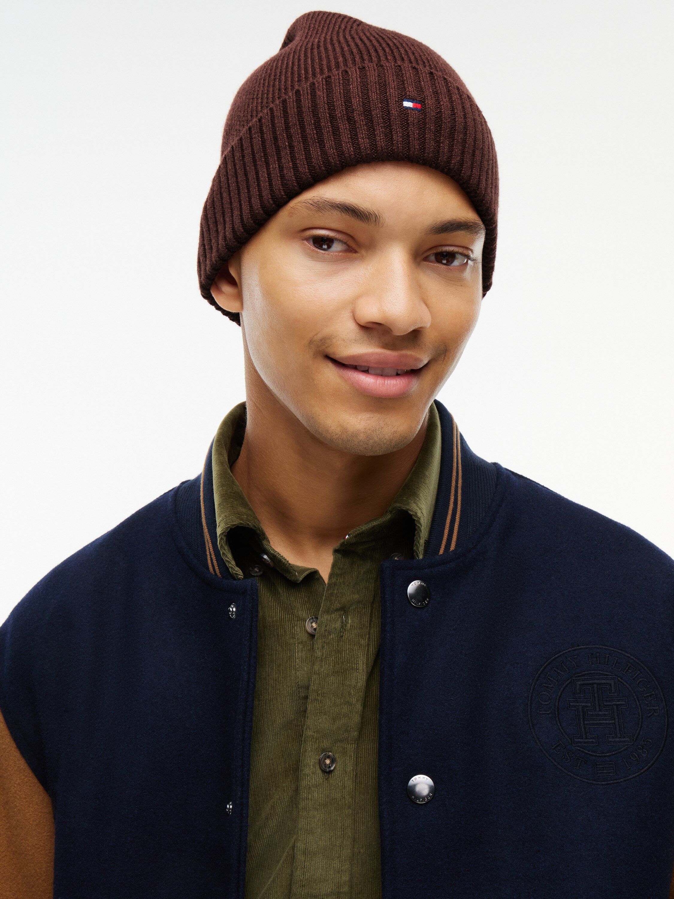 Hilfiger Flag Embroidery Beanie With Cashmere