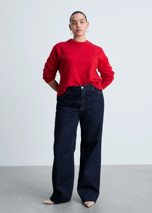Knitted sweater with jewel buttons