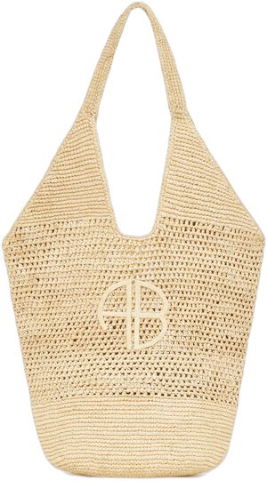 LEAH LOGO HOBO RAPHIA - NATURAL