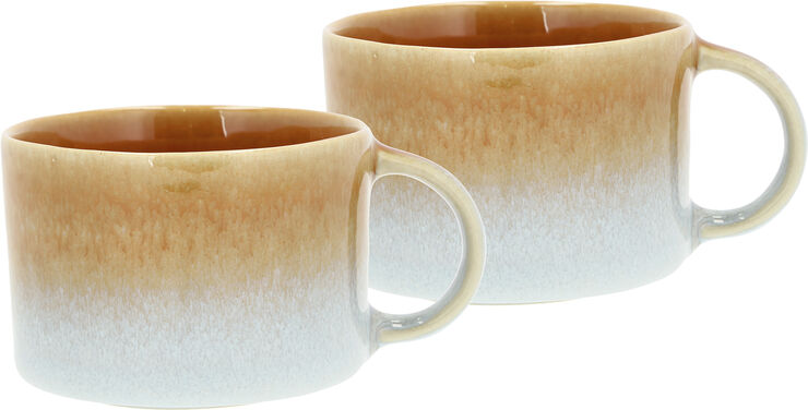 Mugg m öra Styles 0,16 liter 2 st Blå/Amber Stengods
