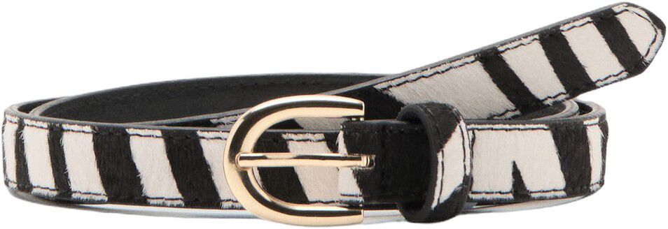 Animal print leather belt