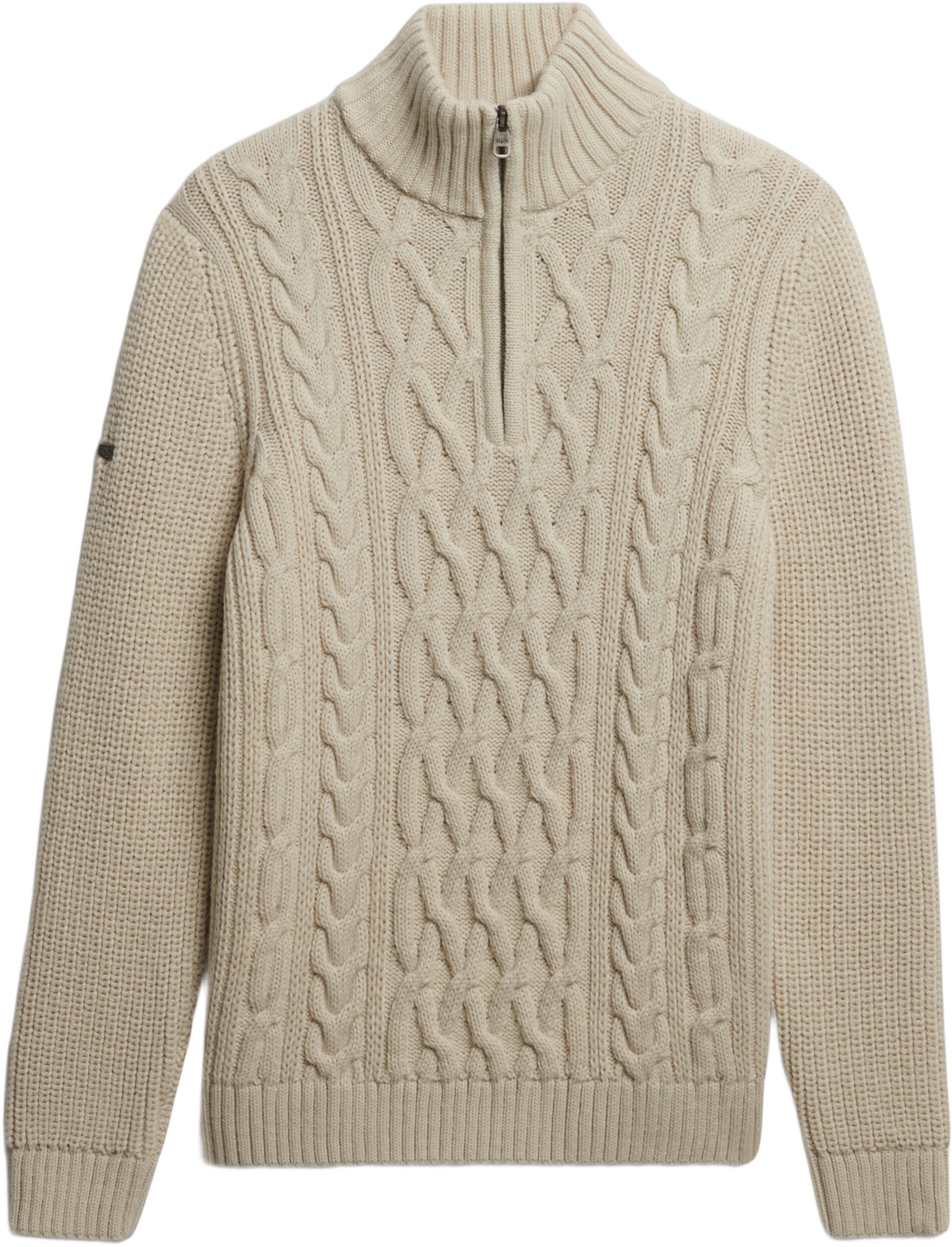 JACOB CABLE KNIT HALF ZIP