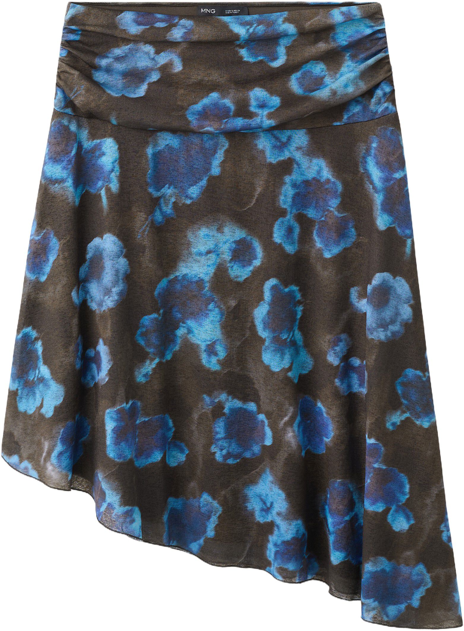 Asymmetrical printed skirt