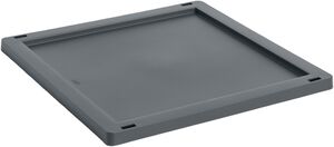 HAY Colour Crate Lid Plastic-Medium Square / Cube-Charcoal