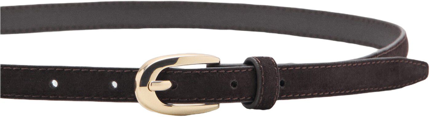 Thin suede leather belt