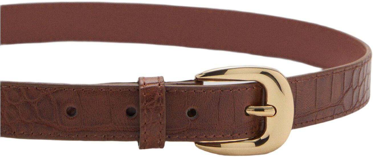Croco leather-effect belt