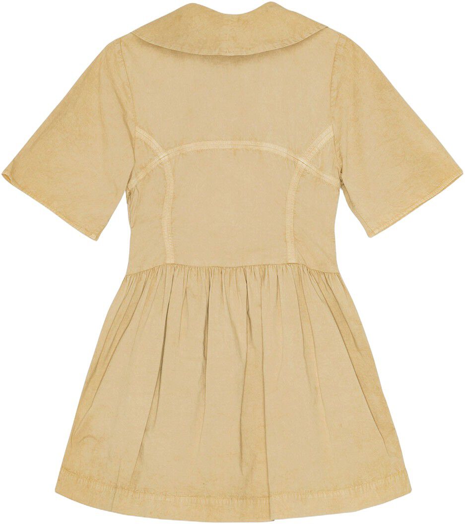 Washed Stretch Cotton Mini Dress