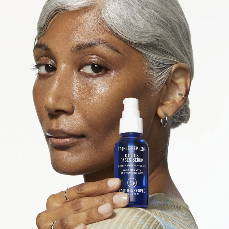Triple Peptide + Cactus Oasis Serum - Hydrating face and neck serum