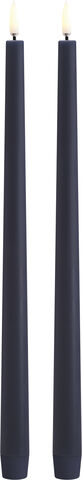 LED taper candle, Dark blue, Smooth, 2,3x32 cm / 2-pack