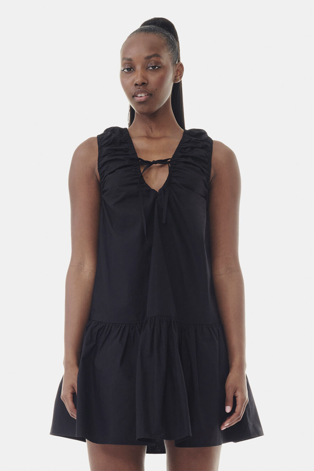 Cotton Poplin Mini Dress