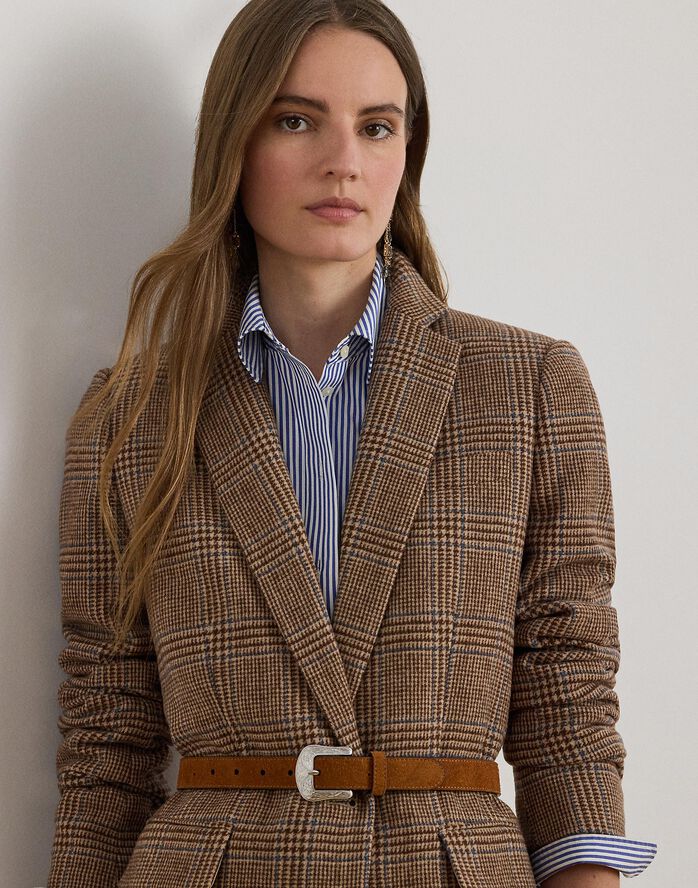 Glen Plaid Wool-Blend Twill Blazer