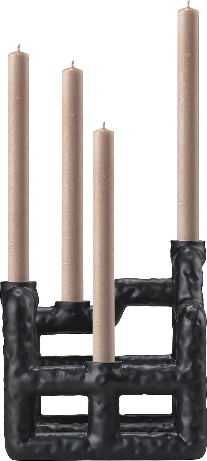 Ljusstake Lyst 21 x 21 x 23 cm Svart Polyresin