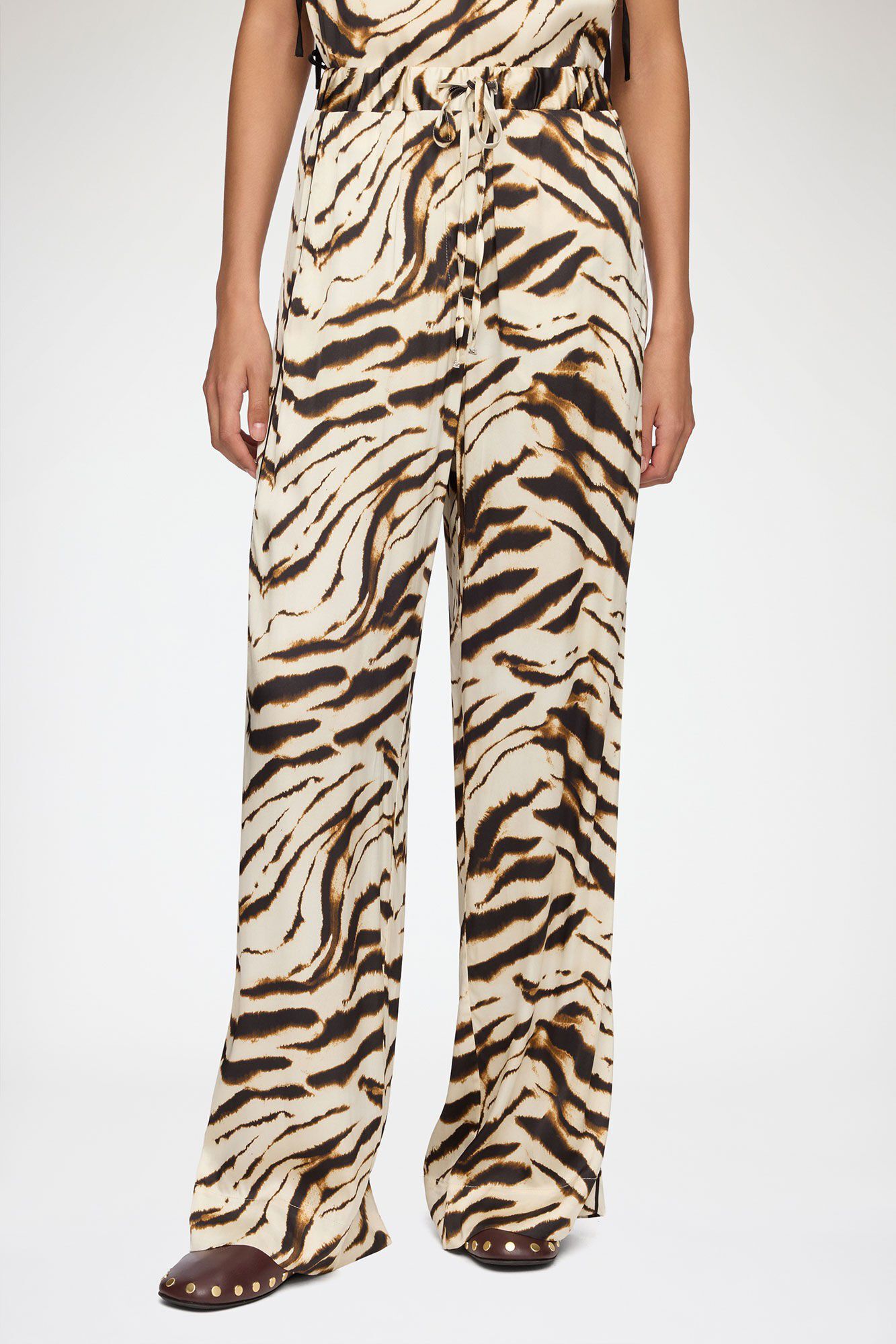 Printed Stretch Satin Elasticated P