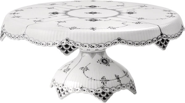 Sort Musselmalet Halvblonde Fad på fod 31 cm