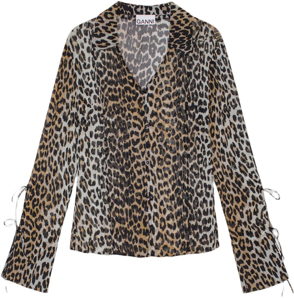 Printed Chiffon Slim Shirt